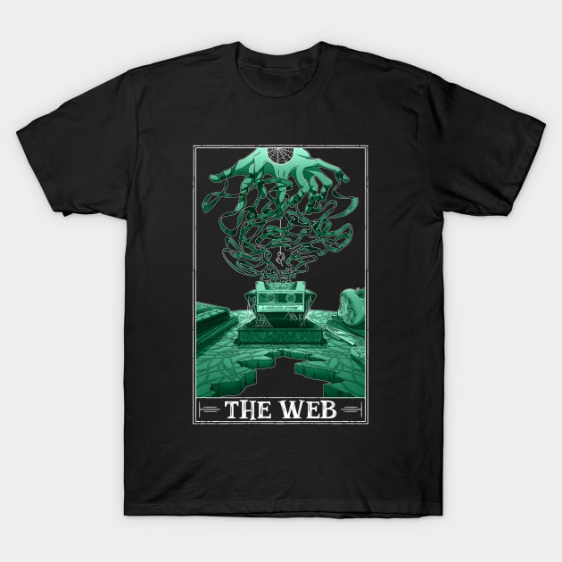 The Web Tarotesque (Dark) T-Shirt by Rusty Quill